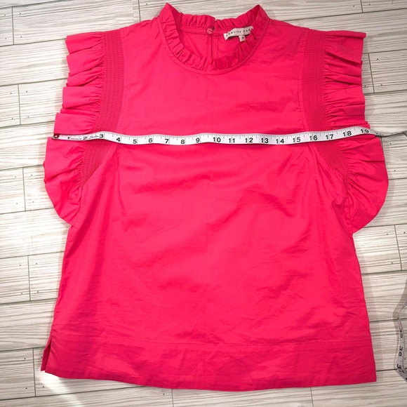 ENGLISH FACTORY Women's Pink Ruffle Sleeve Mock Neck Top Size S - Picture 4 of 6